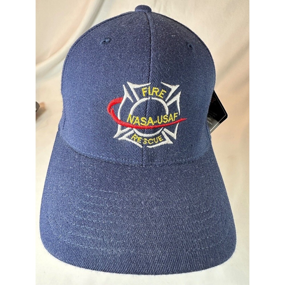 Rare NASA-USAF Fire Rescue Embroidered Ball Cap Hat Size M New With Tags